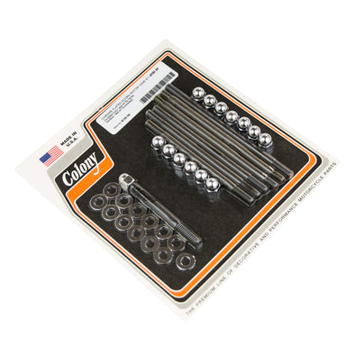 #8130-34 Motor Case Kit Acorn Head 1940-1947 Harley-Davidson Knucklehead - Chrome Plated