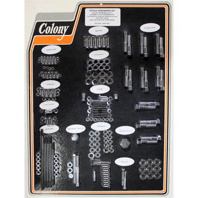 #8304 CHR Complete Stock Hardware Kit - 1937-1939 Harley-Davidson 74 & 80 Cast Iron Head - Chrome Plated
