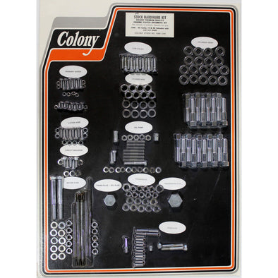 #8305 CHR Complete Stock Hardware Kit - 1940-1948 Harley-Davidson 74 & 80 Cast Iron Head - Chrome Plated