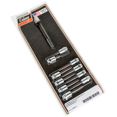 #8473-11 Primary Cover Screw Kit Cap 1977-1985 Harley-Davidson Sportster - Chrome Plated