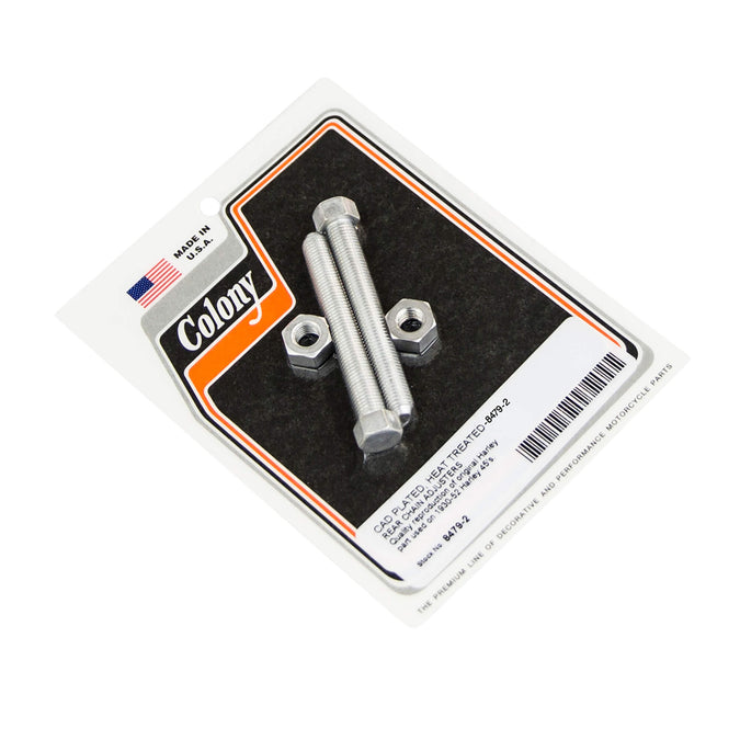 #8479-2 Rear Chain Adjusters - 1930-1952 Harley-Davidson Flathead 45's - CAD Plated