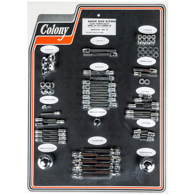 #8503 Complete Show Bike Kit Cap Style Hardware Harley-Davidson 1974-1976 Sportster - Chrome Plated