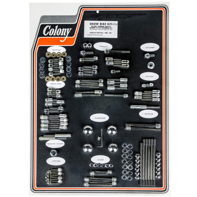 #8520 Complete Show Bike Kit Cap Style Hardware Harley-Davidson 1987-1988 Softail - Chrome Plated