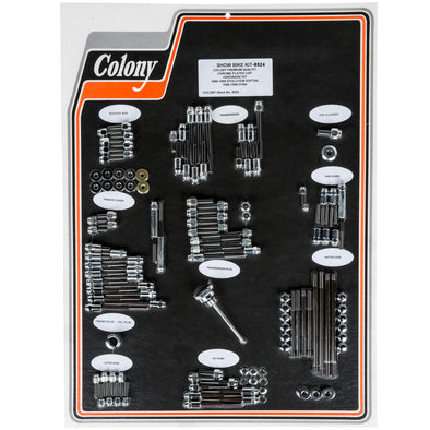 #8524 Complete Show Bike Kit Cap Style Hardware Harley-Davidson 1996-1999 Softail 1996-1998 Dyna Glide - Chrome Plated