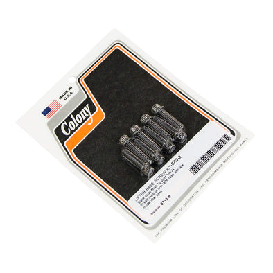 #8713-8 Lifter Base Screw Kit Pre-1976 Harley-Davidson Cases With Late Lifters - Black