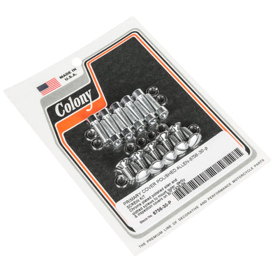 #8756-30-P Primary Cover Smooth Allen Screw Kit 1936-1964 Harley-Davidson Big Twins - Chrome Plated
