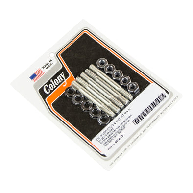 #8814-15 Oil Pump Stud & Nut Kit E1952-1971 Harley-Davidson Sportster - Chrome Plated