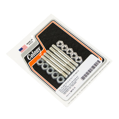 #8815-15 Oil Pump Stud & Nut Kit 1952-E1971 Harley-Davidson Sportster - CAD Plated
