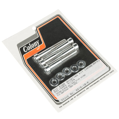 #8816-10-P Oil Pump Mounting Kit Chrome Smooth Allen Harley Sportster 1954-76