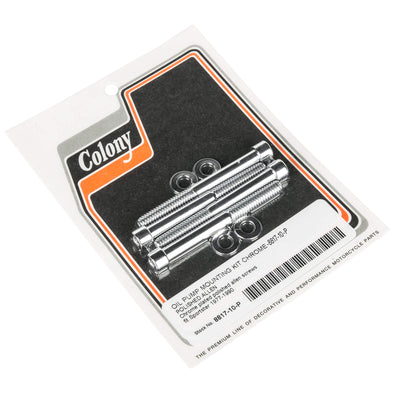 #8817-10-P Oil Pump Mounting Kit Chrome Smooth Chrome Allen Harley Sportster 1977-90