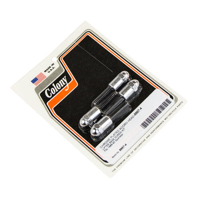#8867-4 Lifter Base Screw Kit Acorn Head 1986-1990 Harley-Davidson Sportster - Chrome Plated