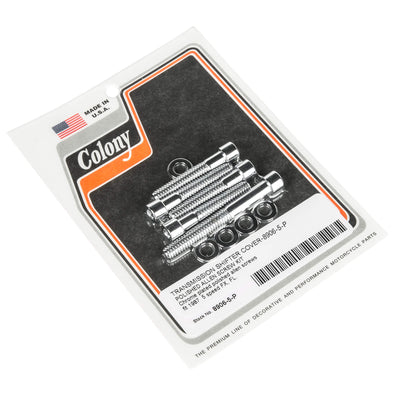 #8906-5 Transmission Shifter Cover Allen Head Screw Kit 1980-1987 Harley-Davidson FX/FL - Chrome Plated