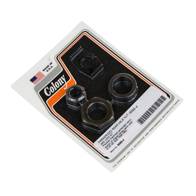 #9688-4 Rear Axle Nut and Lock Kit - 1936-1952 Harley-Davidson 45 Solo - Parkerized