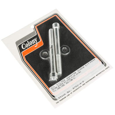 #9752-4-P Oil Filter Adaptor Smooth Chrome Screw Kit Harley XL 1986-1990