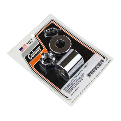 #9812-3 Smooth Rear Axle Spacer Kit 1991-1999 Harley-Davidson Dyna Glide - Chrome Plated