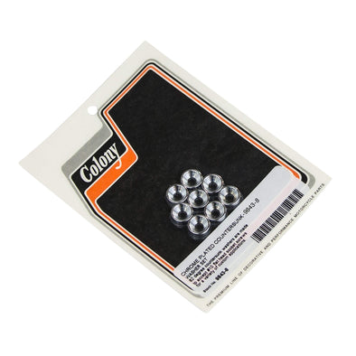 #9843-8 Chrome Countersink Washer Set for #10 Flat Head Socket Screws Harley-Davidson - Chrome Plated