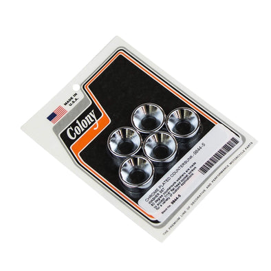 #9844-5 Chrome Countersink Washer Set for 7/16" Flat Head Socket Harley-Davidson - Chrome Plated