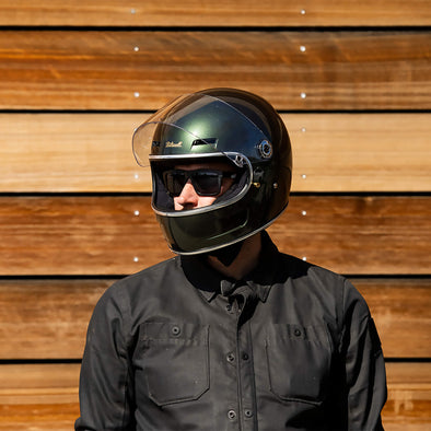 Gringo SV DOT/ECE Approved Full Face Helmet - Metallic Sierra Green