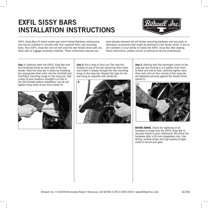 Exfil Sissy Bar 1996-2003 Harley-Davidson Sportster - Black