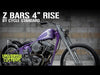 Z Bar Handlebars  - 1 inch - 4 inch Rise - Chrome