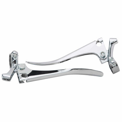 Chromed Steel Brake and Clutch Blade Levers Control Set for 1 inch Bars