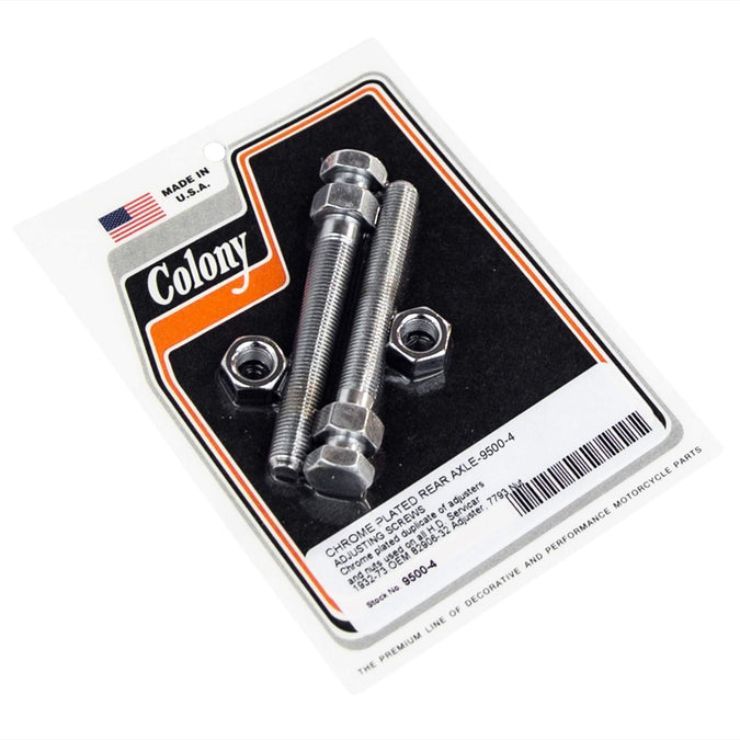 #9500-4 Rear Chain Adjusters - 1932-1973 Harley-Davidson Servi-car - Chrome Plated