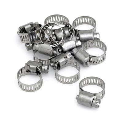 Hose Clamps 7/32 - 5/8 inch Stainless Steel USA Made - 10 pack