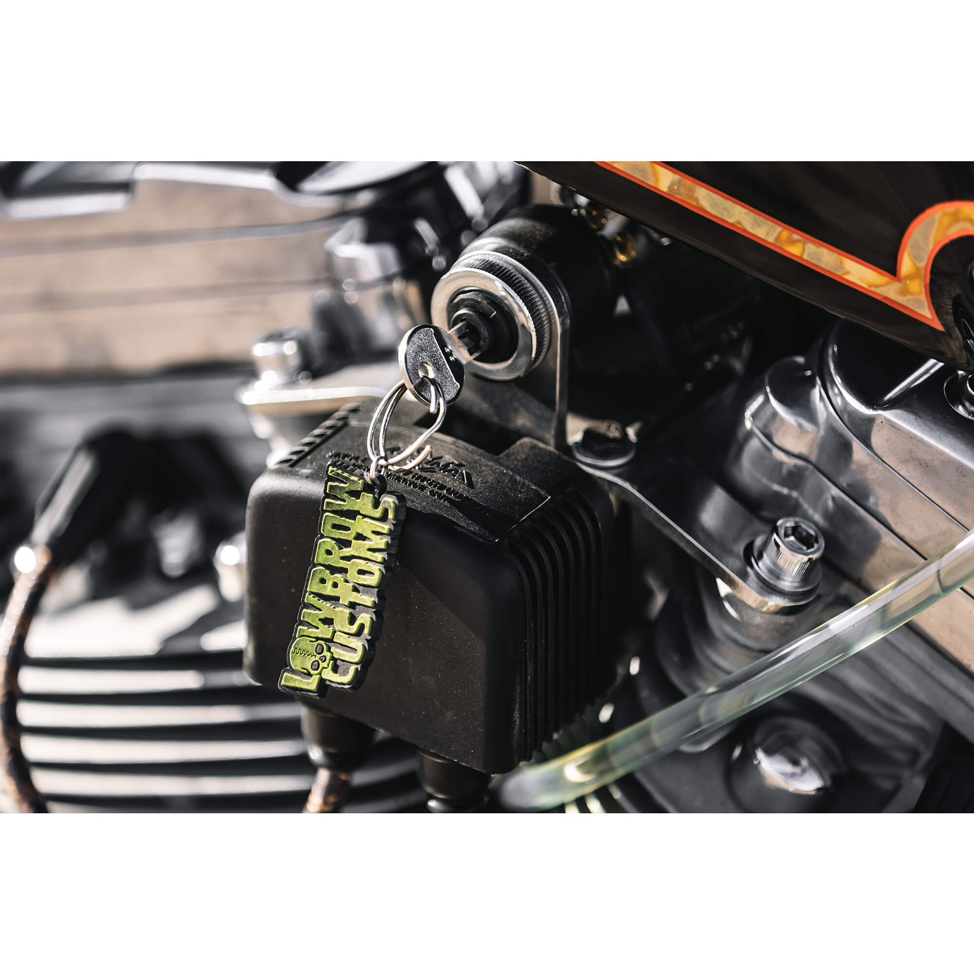 Lowbrow Customs Weatherproof Starter Ignition Key Switch - Chrome Bezel