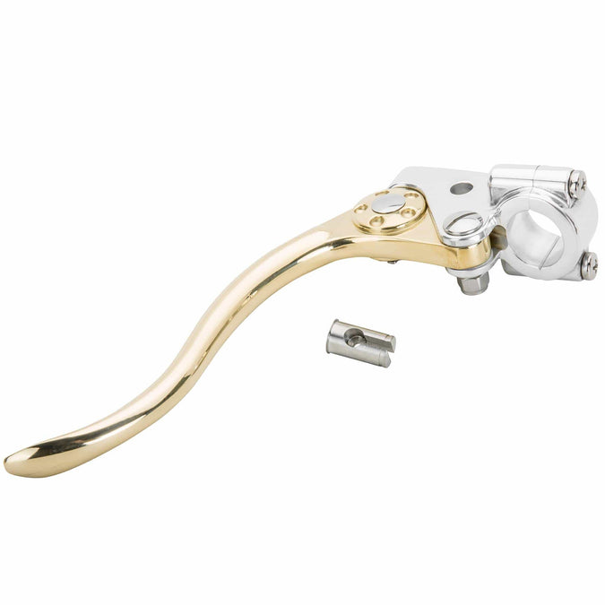 Deluxe 7/8 inch Clutch Lever - Polished Aluminum & Brass
