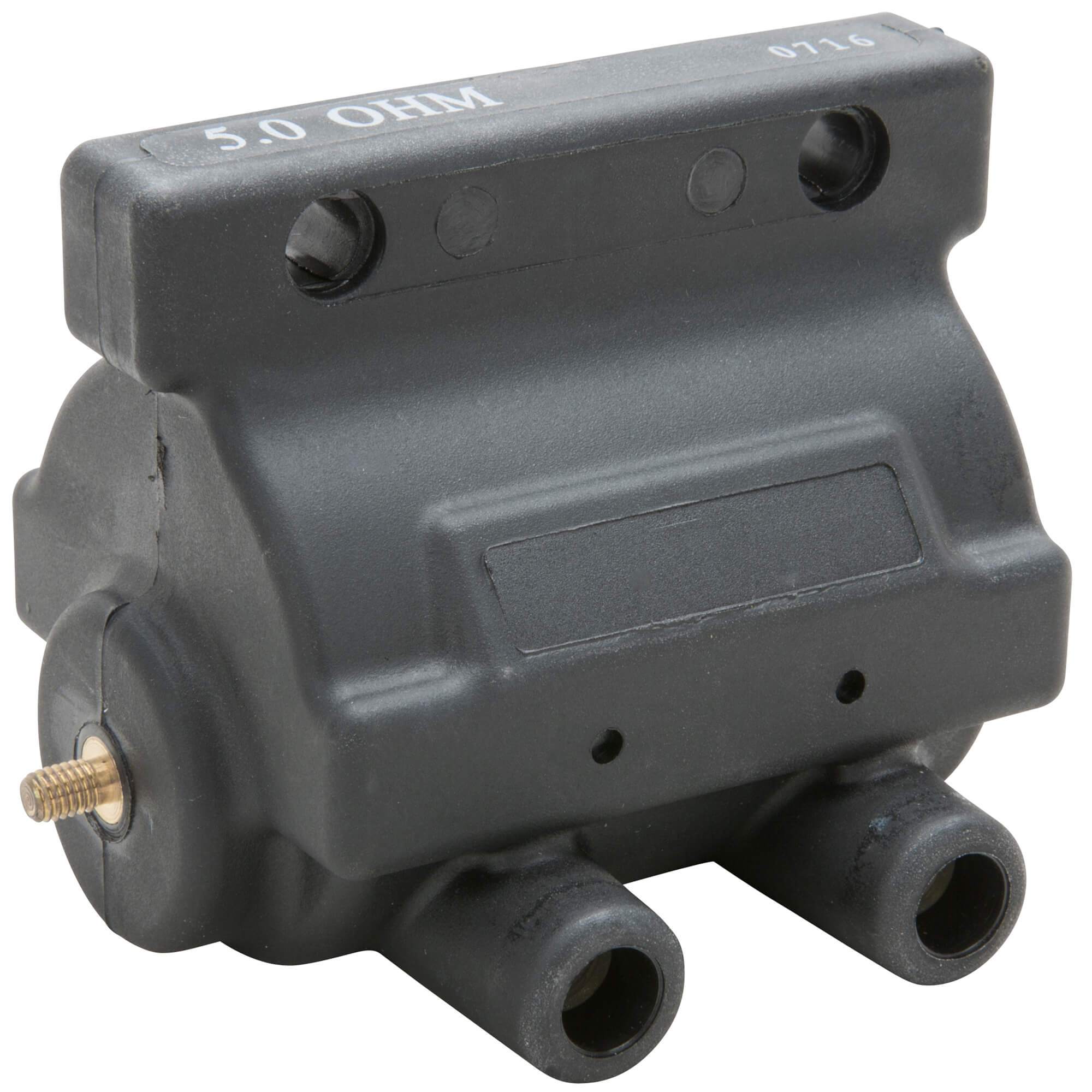Drag Specialties 5 Ohm Mini Dual Fire Ignition Coil - 2102-0277 for Select Harley-Davidson Motorcycles - Dennis Kirk Drag Specialties 5 Ohm Mini Dual Fire Ignition Coil - 2102-0277 for Select Harley-Davidson Motorcycles - Dennis Kirk