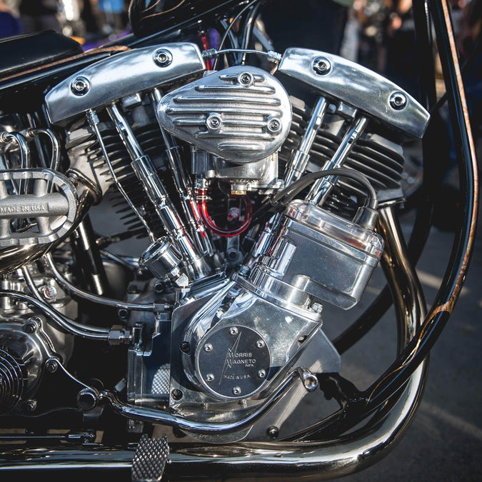 Morris M-5 Magneto for Alternator Big Twin Harley Davidsons with Aftermarket Cases - Brushed Finish