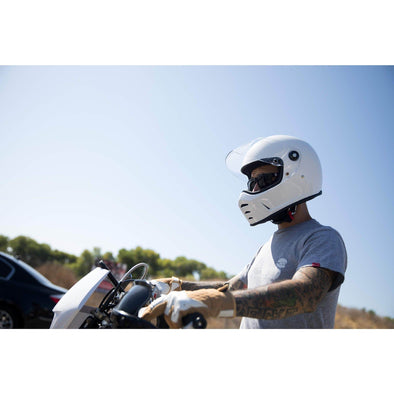 Lane Splitter DOT/ECE Approved Full Face Helmet - Gloss White