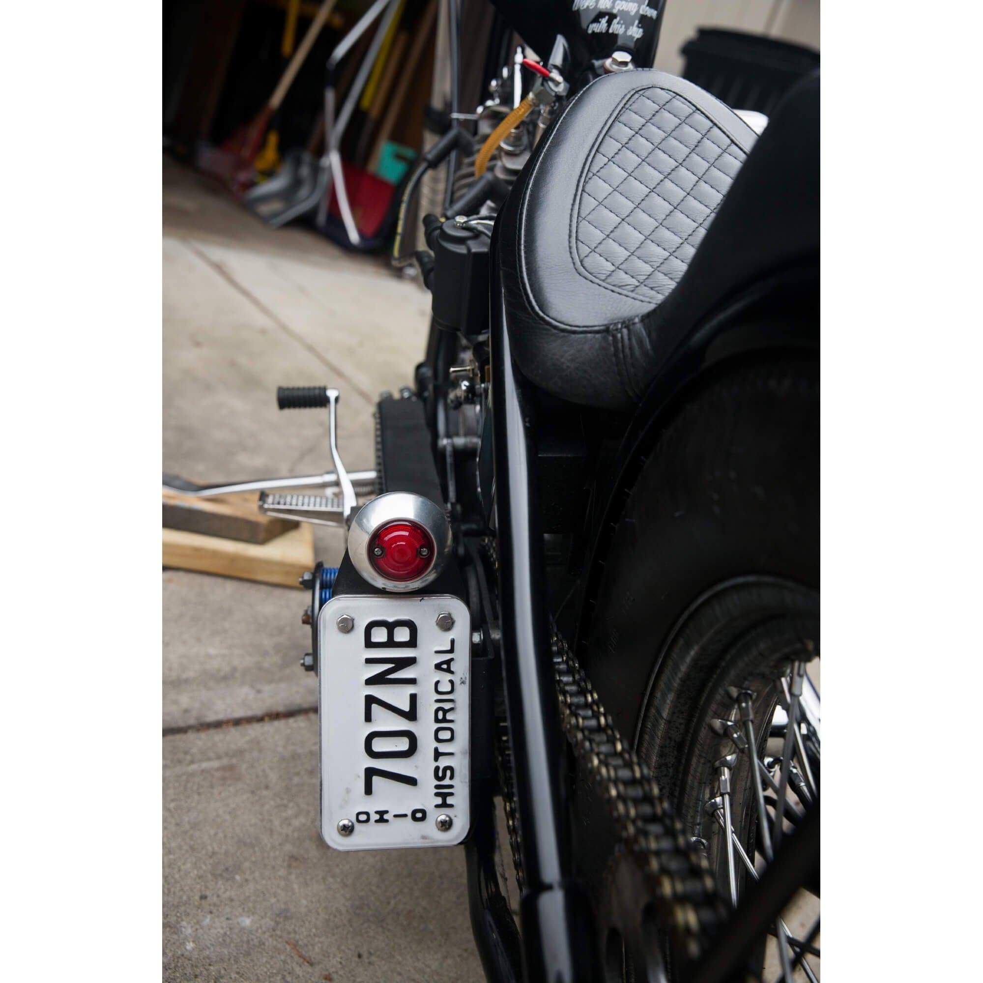 Gasbox Open Belt Drive Primary License Plate Mount for Harley Vertical or Horizontal Lowbrow