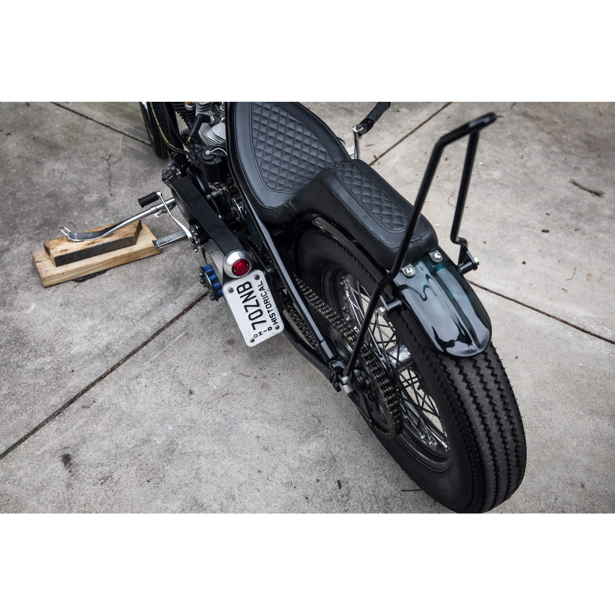 Gasbox Open Belt Drive Primary License Plate Mount for Harley Vertical or Horizontal Lowbrow