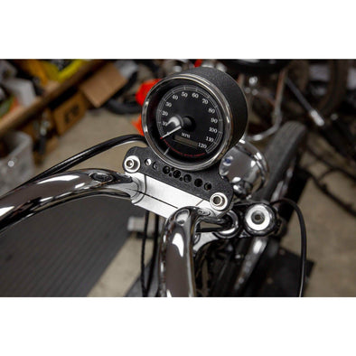 Speedometer Gauge Riser Mount for 1 inch T-Bar Handlebars - Black