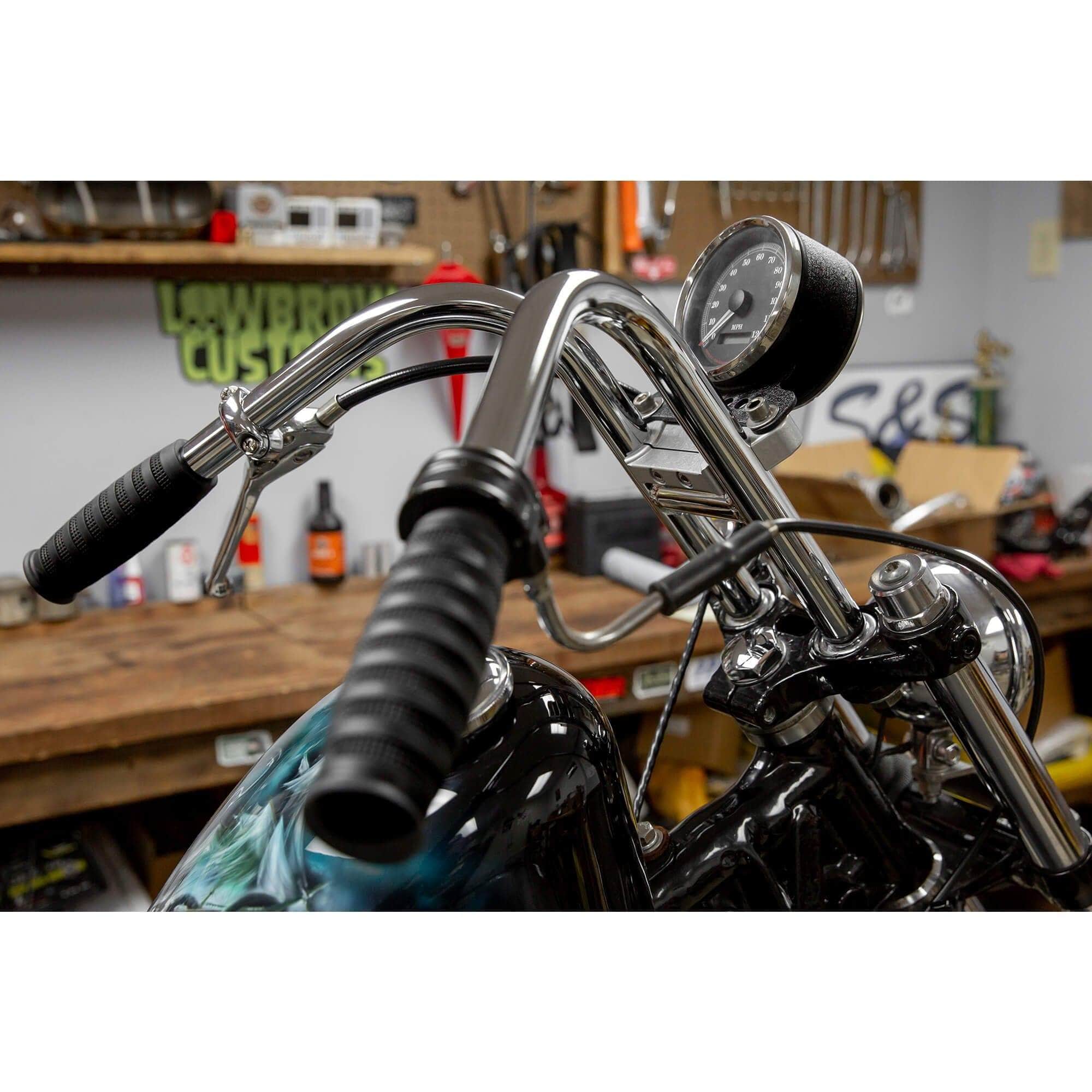 Lowbrow Customs Speedometer Gauge Riser Mount for 1.25 inch T-Bar ...