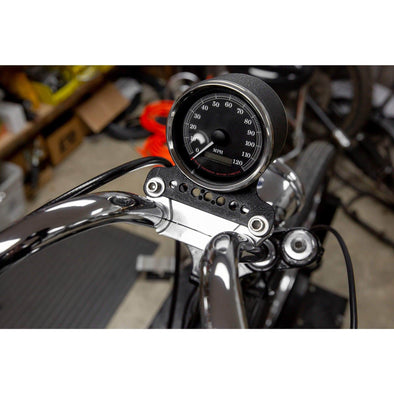 Speedometer Gauge Riser Mount for 1 inch T-Bar Handlebars - Polished
