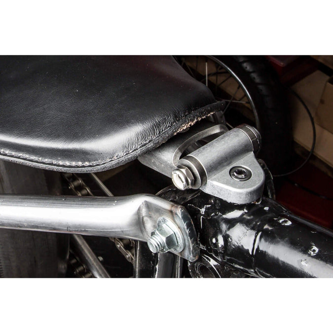 Black Steel Solo Seat Hinge / Pivot Bracket - 1963-70 Triumph