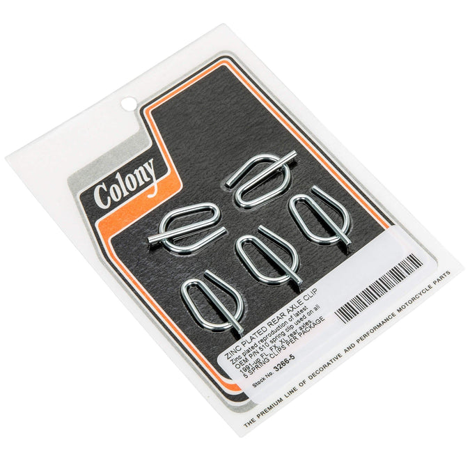 #3266-5 Rear Axle Spring Clip Set 1991-Up Harley-Davidson FL/FX/XL - Zinc Plated