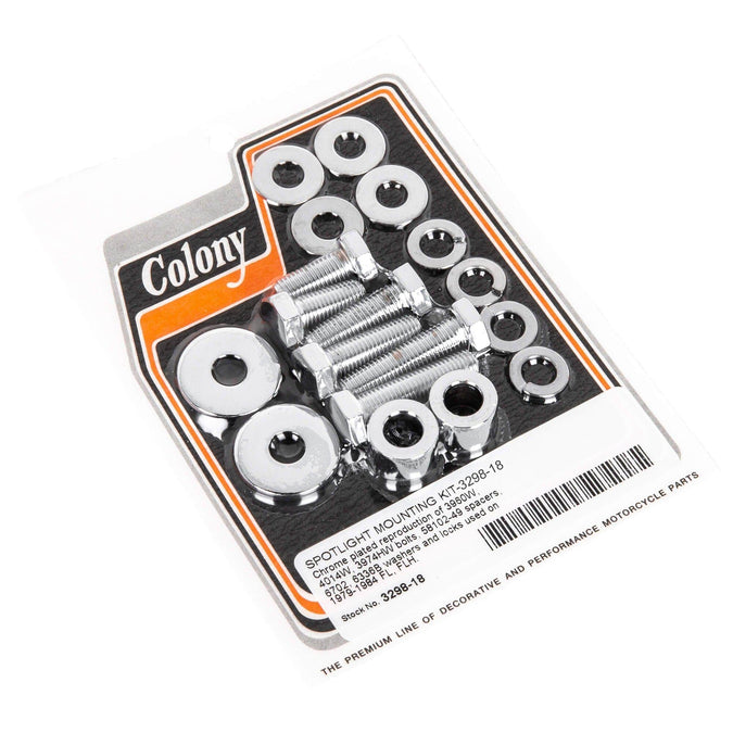 #3298-18 Spotlight Mount Kit 1979-1984 Harley-Davidson FL/FLH - Chrome Plated