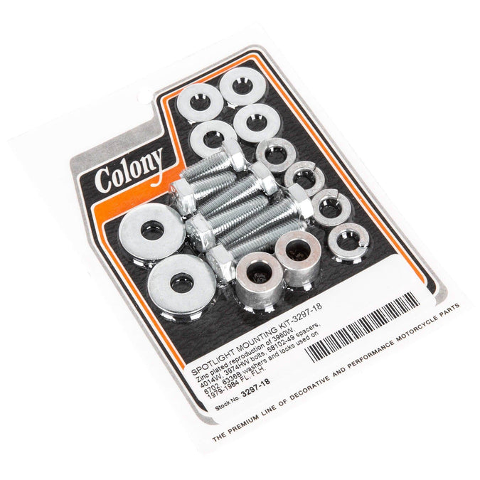 #3297-18 Spotlight Mounting Kit 1979-1984 Harley-Davidson FL/FLH - Zinc Plated