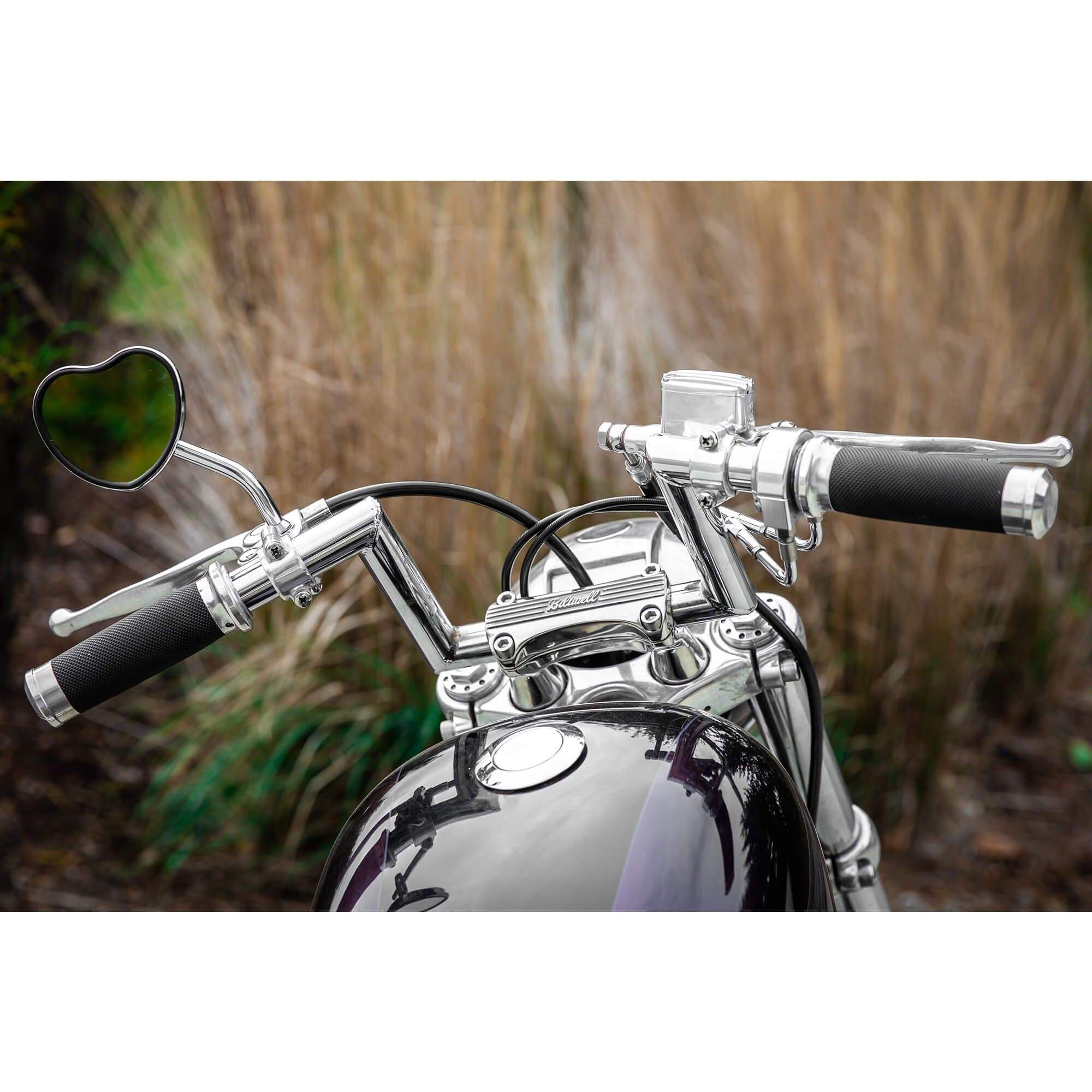 Lowbrow Customs Heartthrob Motorcycle Mirror - Perch Mount - Chrome