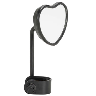 Black Heart Motorcycle Mirror - Clamp On - Black