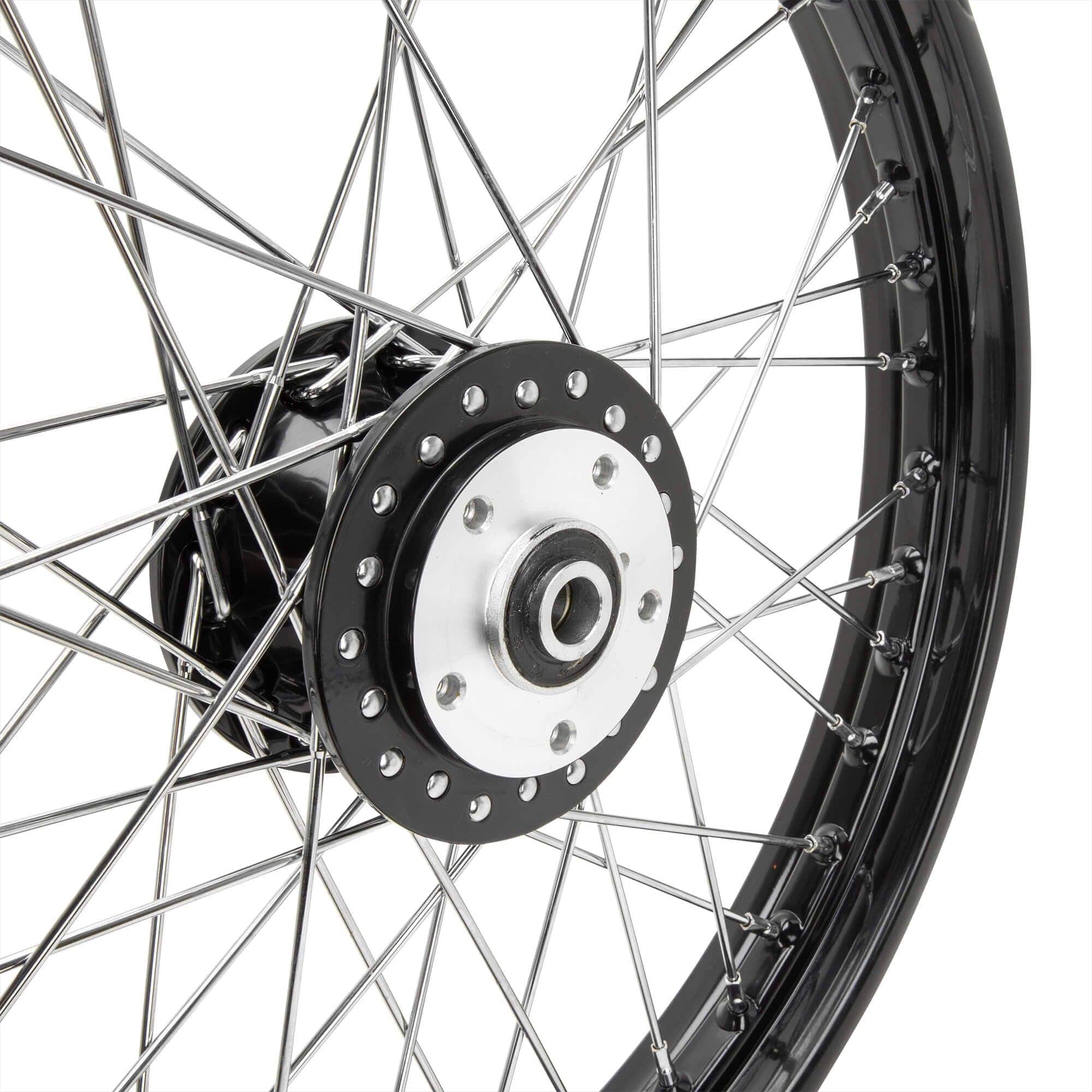Mid-Usa 21 x 2.15 Black Complete Front Wheel fits Harley-Davidson