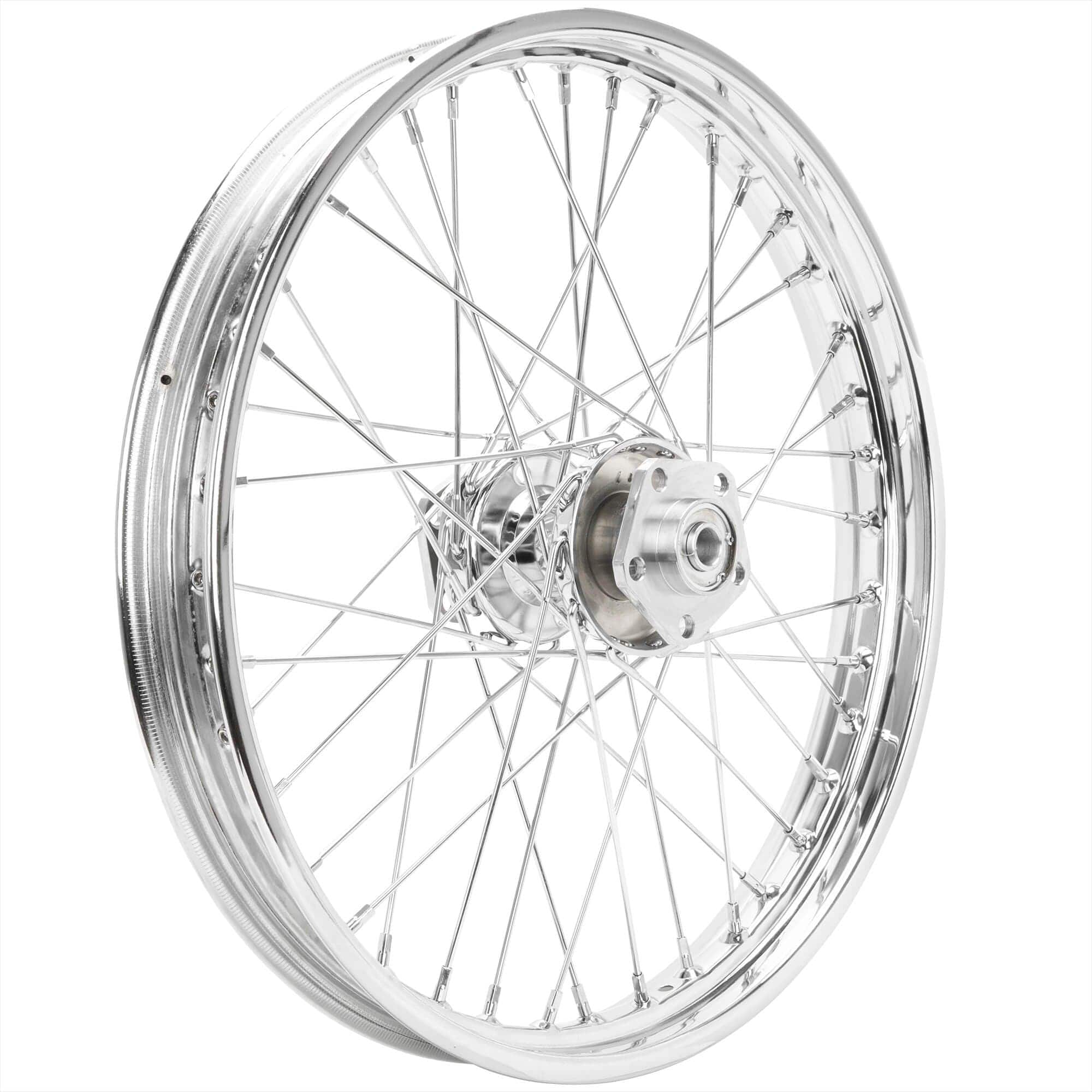 Mid-Usa 21 x 2.15 Chrome Complete Front Wheel fits Harley-Davidson