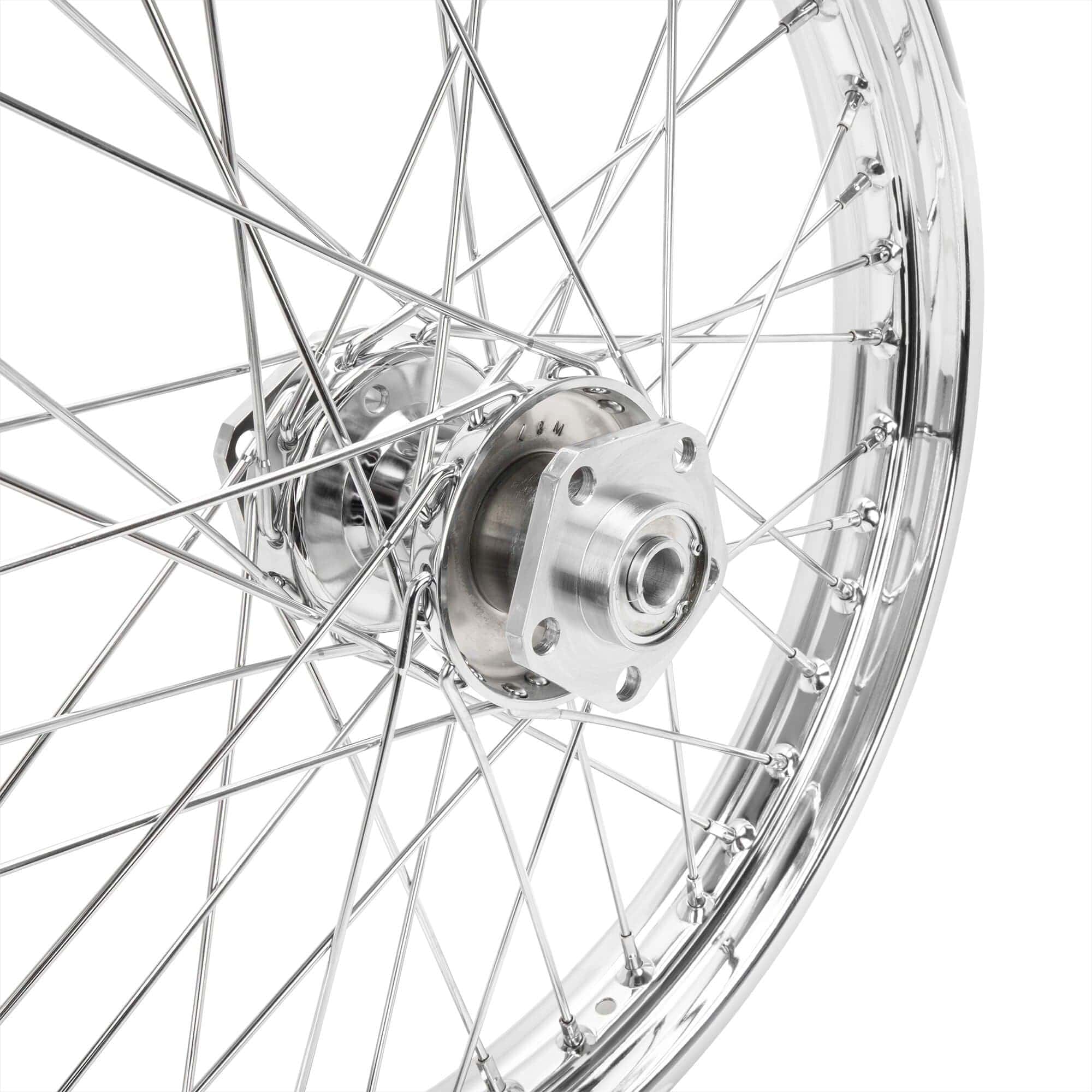 Mid-Usa 21 x 2.15 Chrome Complete Front Wheel fits Harley-Davidson