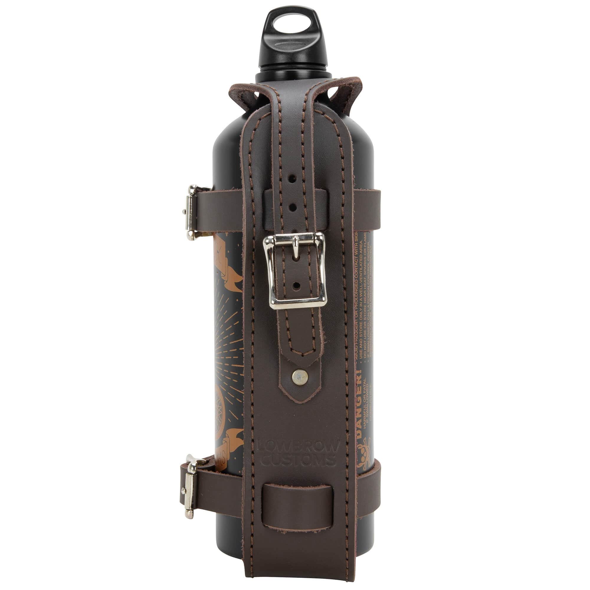 Lowbrow Customs Leather Fuel Reserve Bottle Carrier - Brown