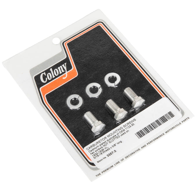 #3357-3 Carburetor Mounting Screws 1930-1936 Harley-Davidson VL - CAD Plated