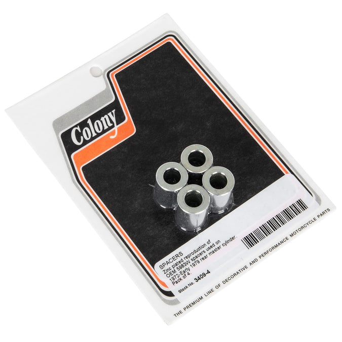 #3409-4 Rear Master Cylinder Spacers 1972-E1979 Harley-Davidson - 4 pack - Zinc Plated