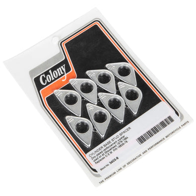#3403-8 Cylinder Base Stud Spacers 1978-1984 Harley-Davidson Shovelheads - Zinc Plated